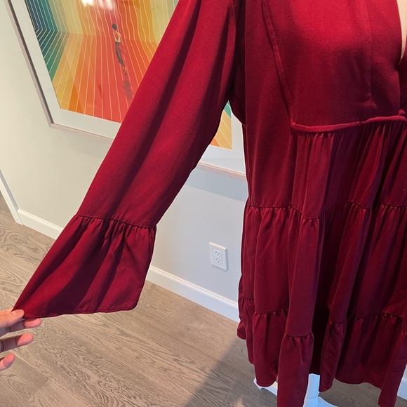 Unworn wine coloured empire waist dress. - Picture 4 of 5